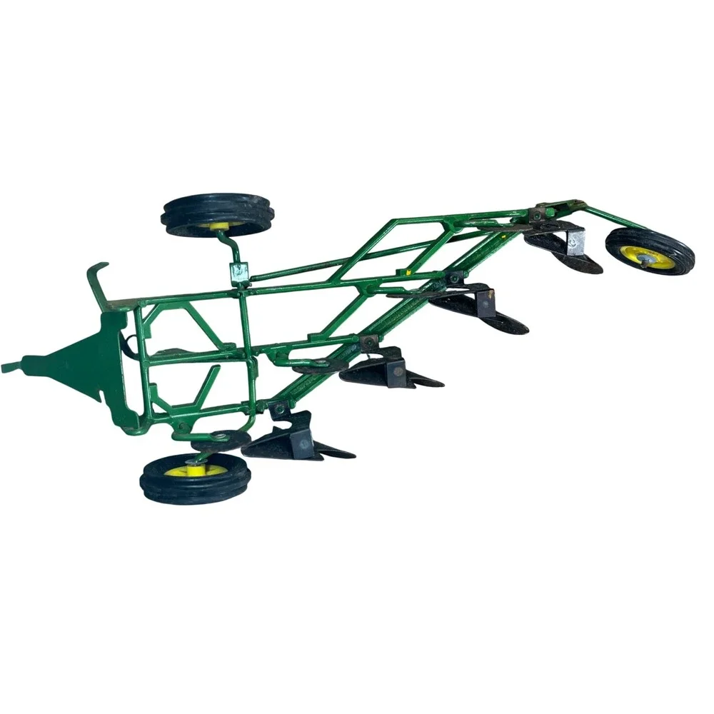 Vintage Ertl John Deere 4 Bottom Moldboard Plow Diecast Toy Made in USA Green